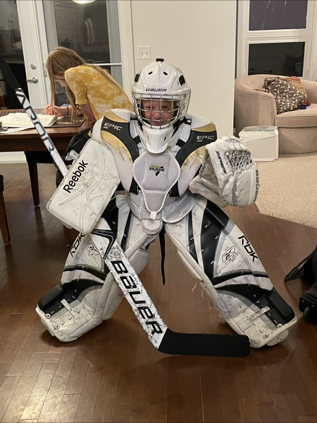 Full U-13 goalie equipment bag included