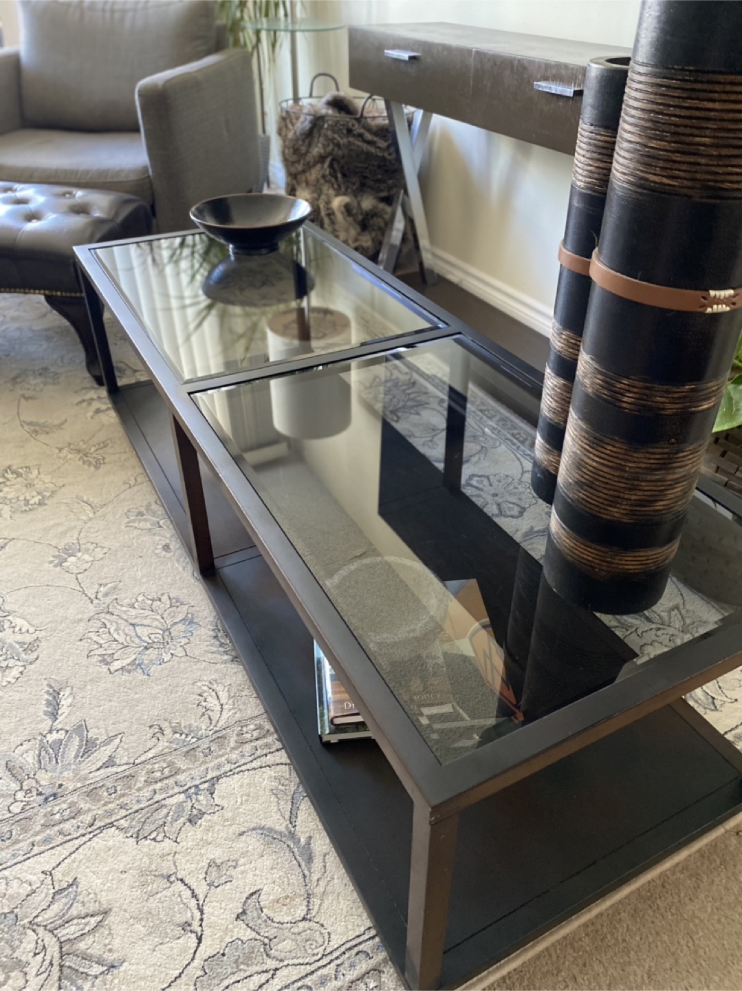 Tempered Glass Top solid wood Coffee Table - photo 3