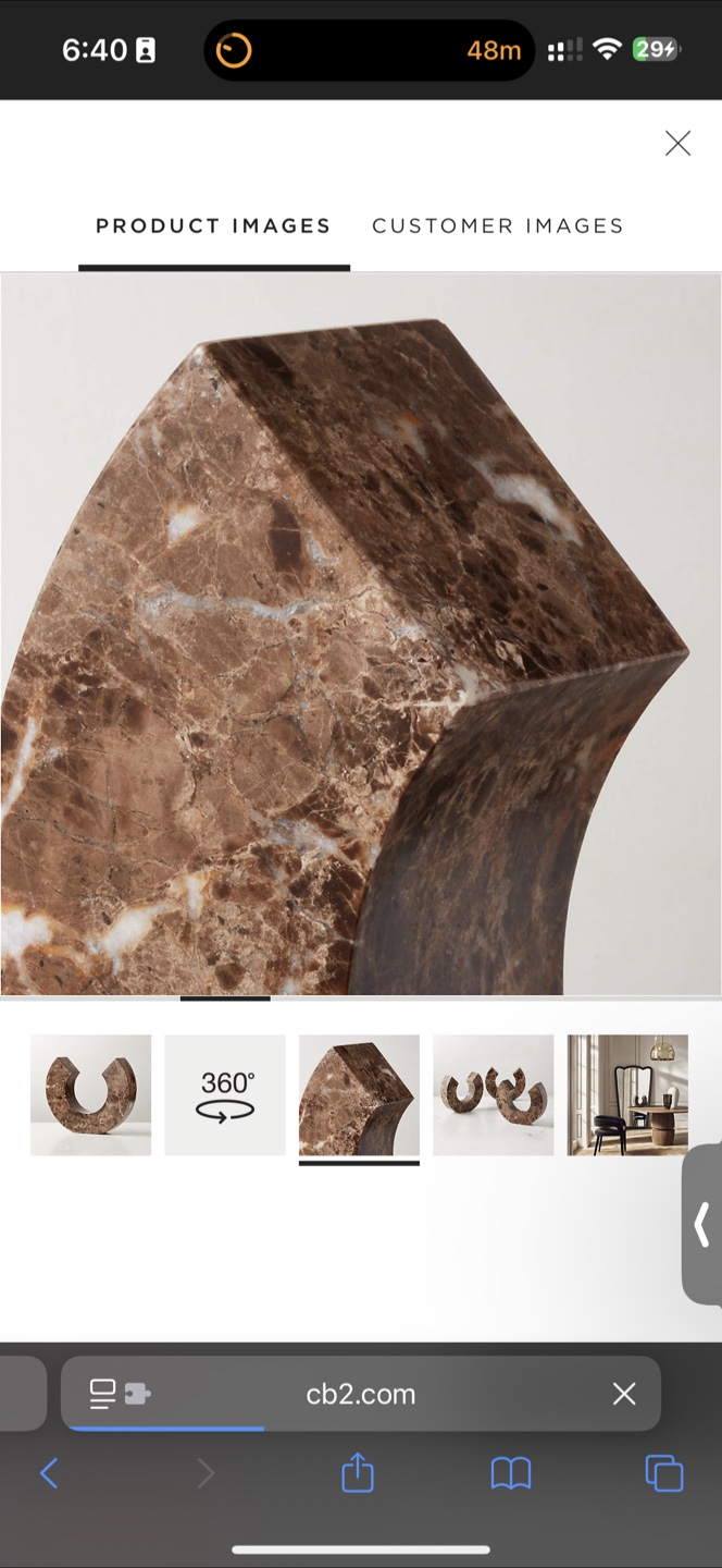 CB2 - Ennis Brown Marble Sculpture - photo 2
