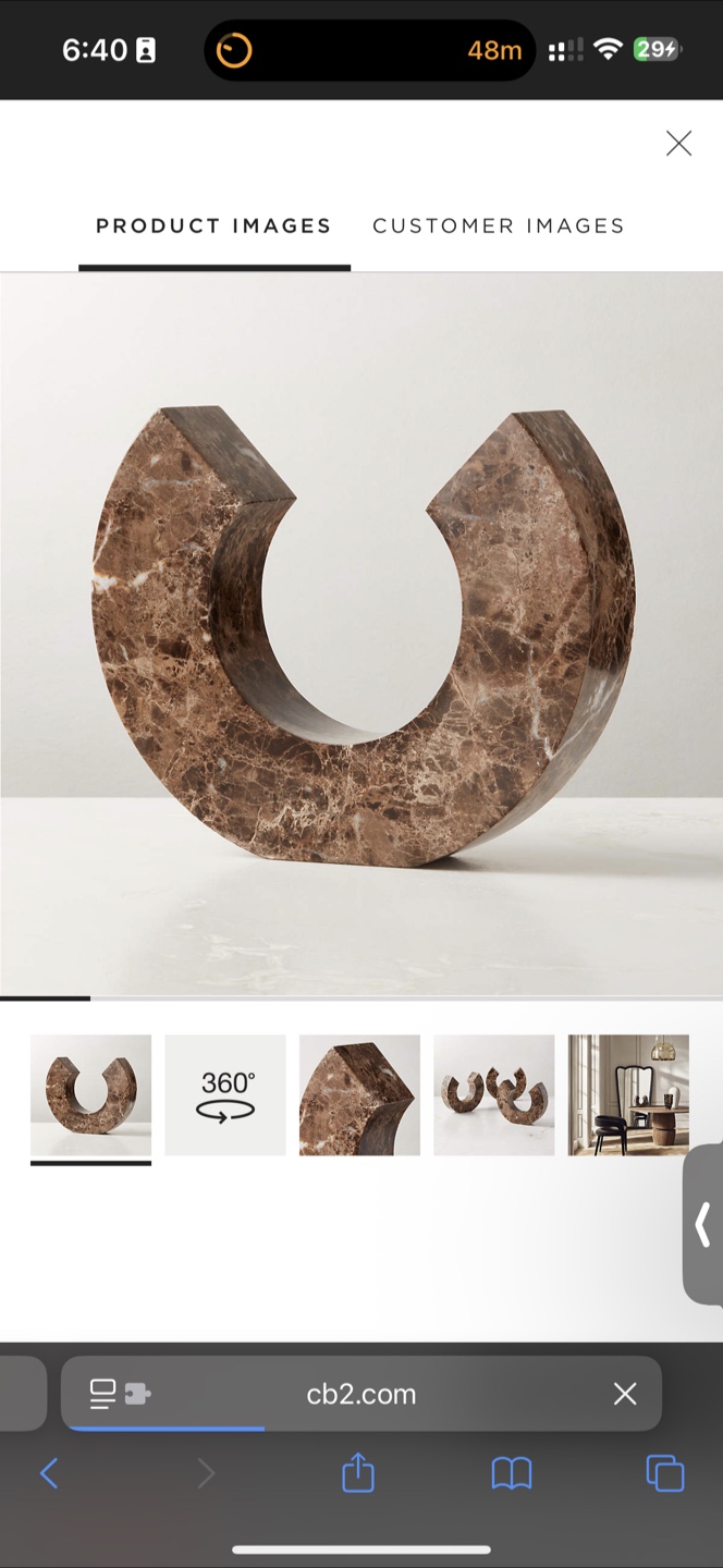 CB2 - Ennis Brown Marble Sculpture