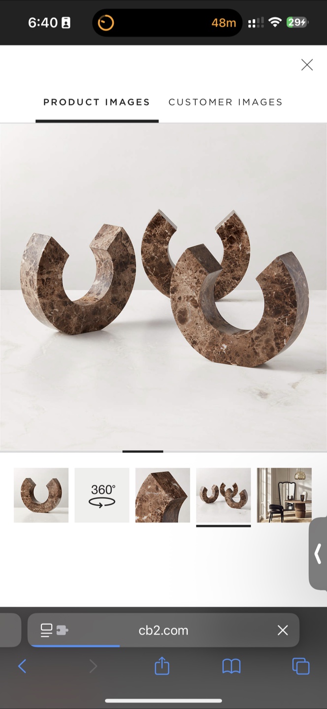 CB2 - Ennis Brown Marble Sculpture - photo 3