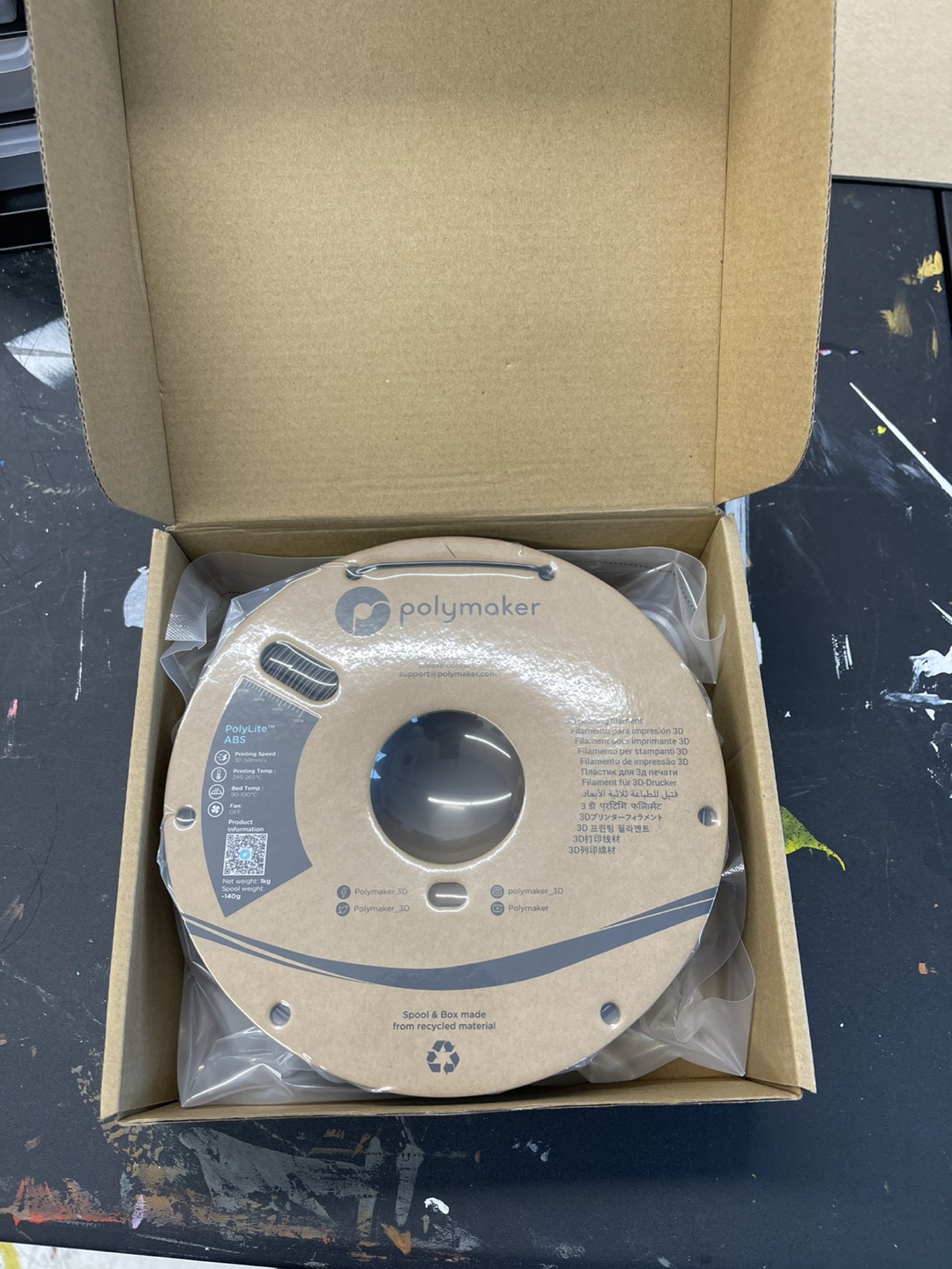 New Polymaker PolyLite ABS 3D Printing Filament - Black - photo 2