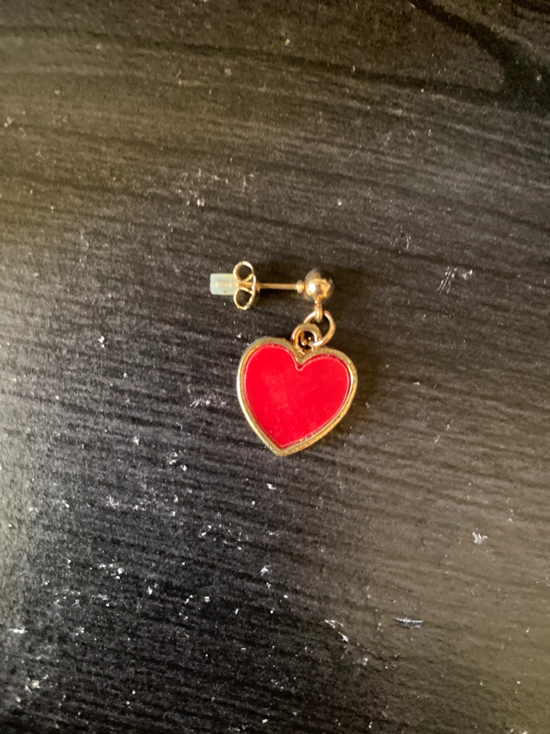 Red Heart Dangle Earring