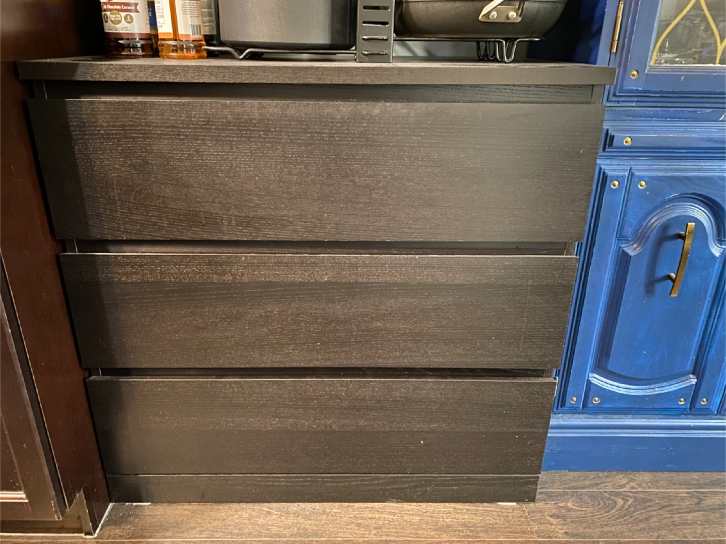 Dark Brown 3-Drawer Dresser