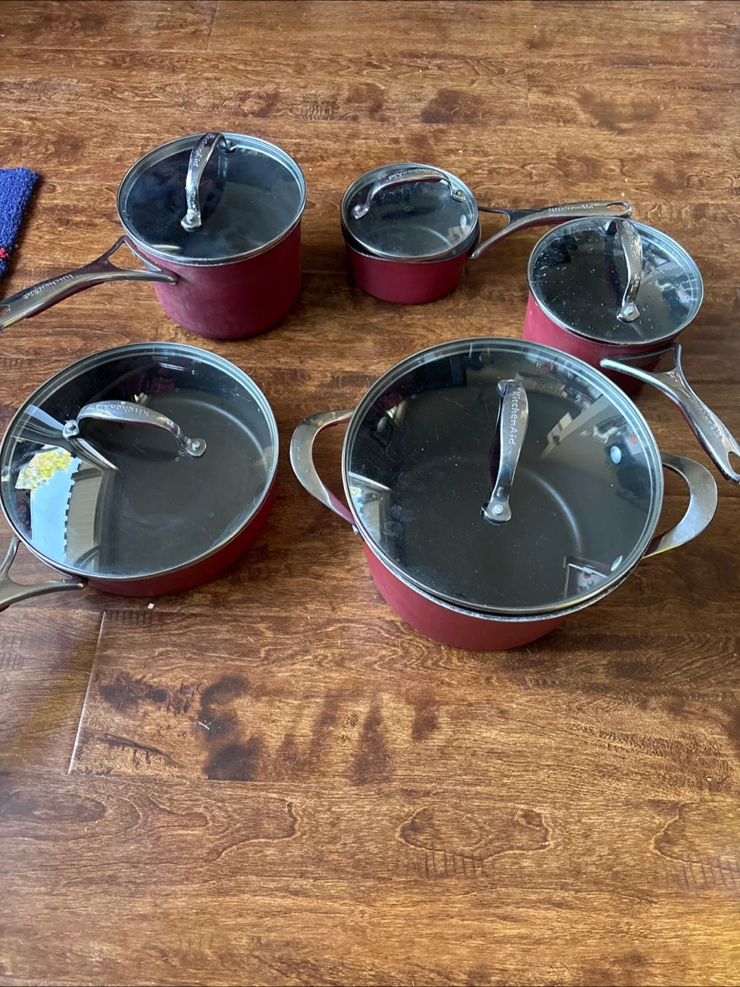 KitchenAid 5-Piece Cookware Set, Red