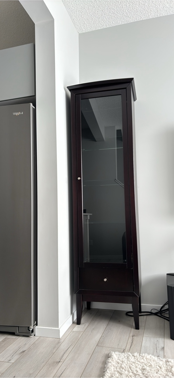 Dark Brown Display Cabinet - 78" tall