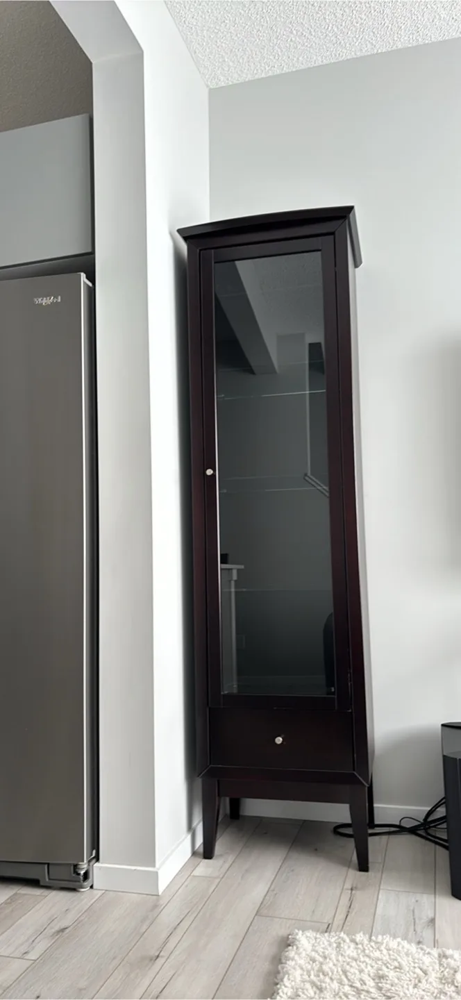 Dark Brown Display Cabinet - 78" tall thumbnail