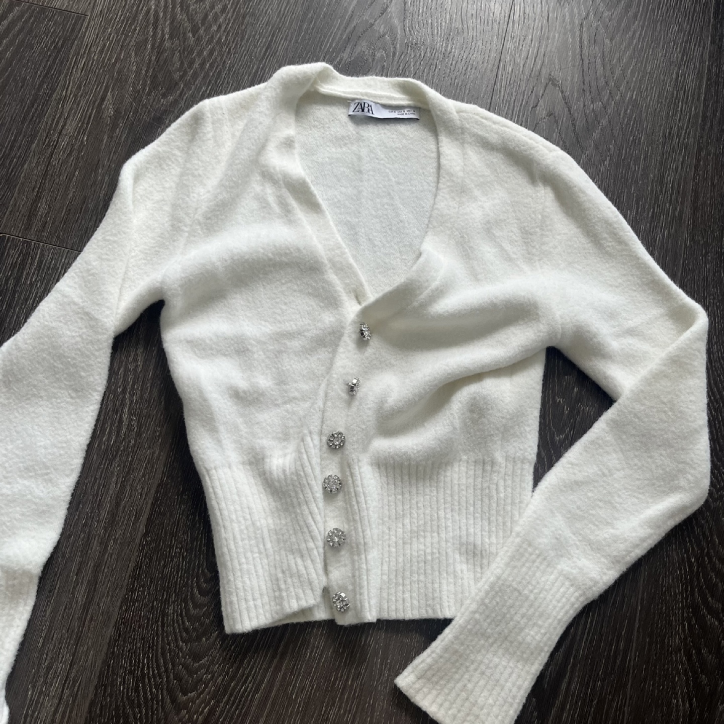 Zara White Knit Cardigan