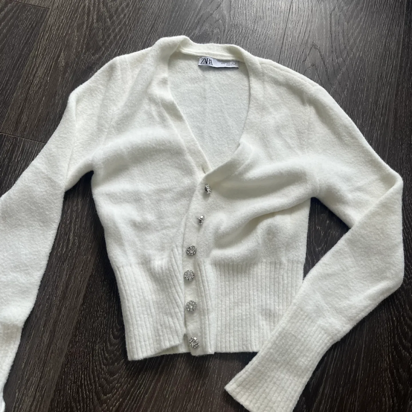 Zara White Knit Cardigan thumbnail