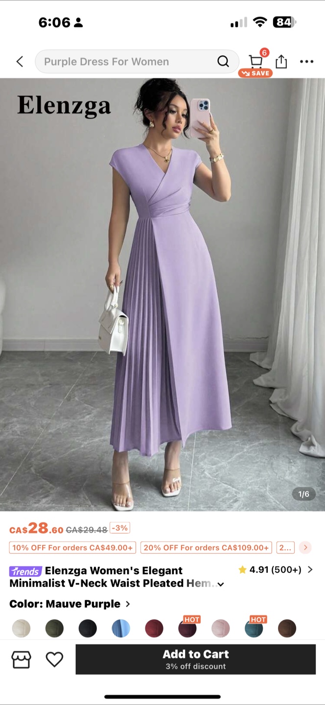 Shein Lavender Dress - Size M - photo 4