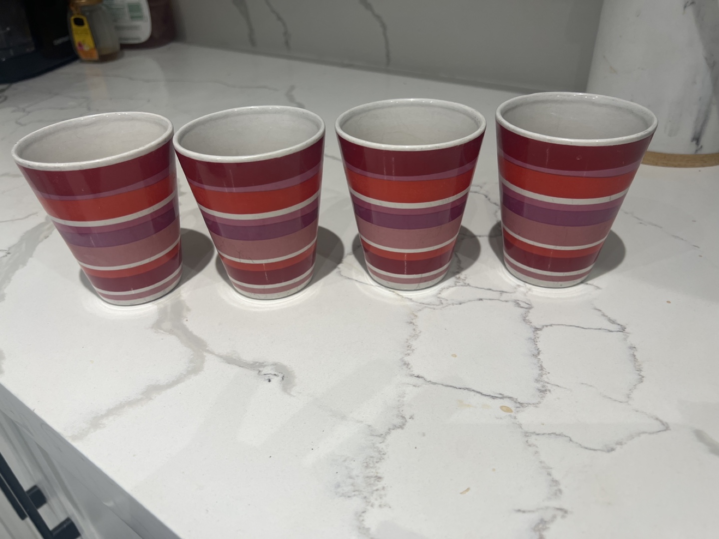 Set of 4 Striped Tumblers