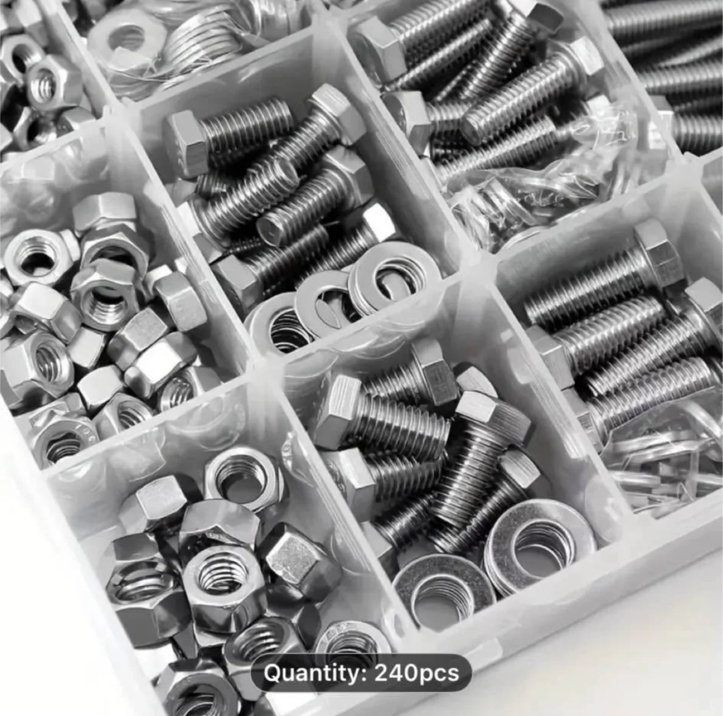 240pcs Stainless Steel Hex Bolt & Nut Set image indicator(5)