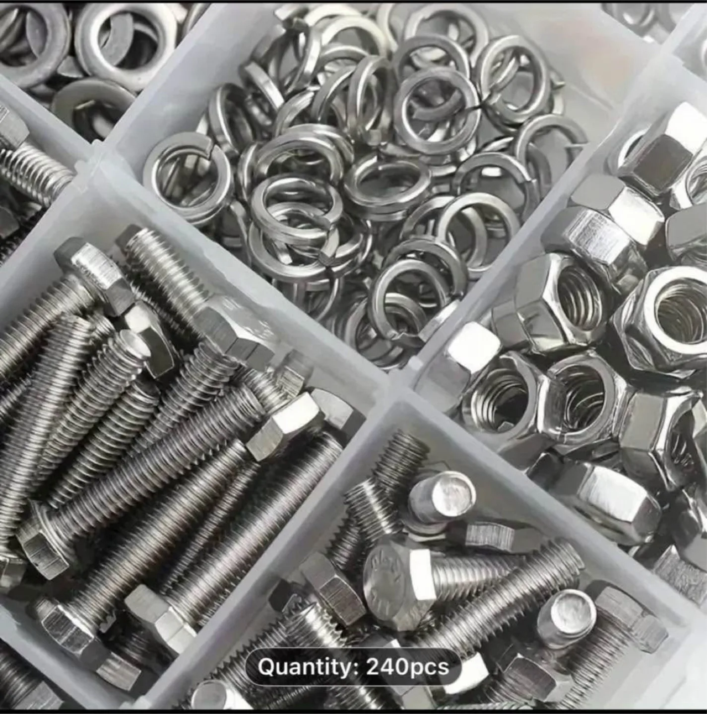 240pcs Stainless Steel Hex Bolt & Nut Set image indicator(6)
