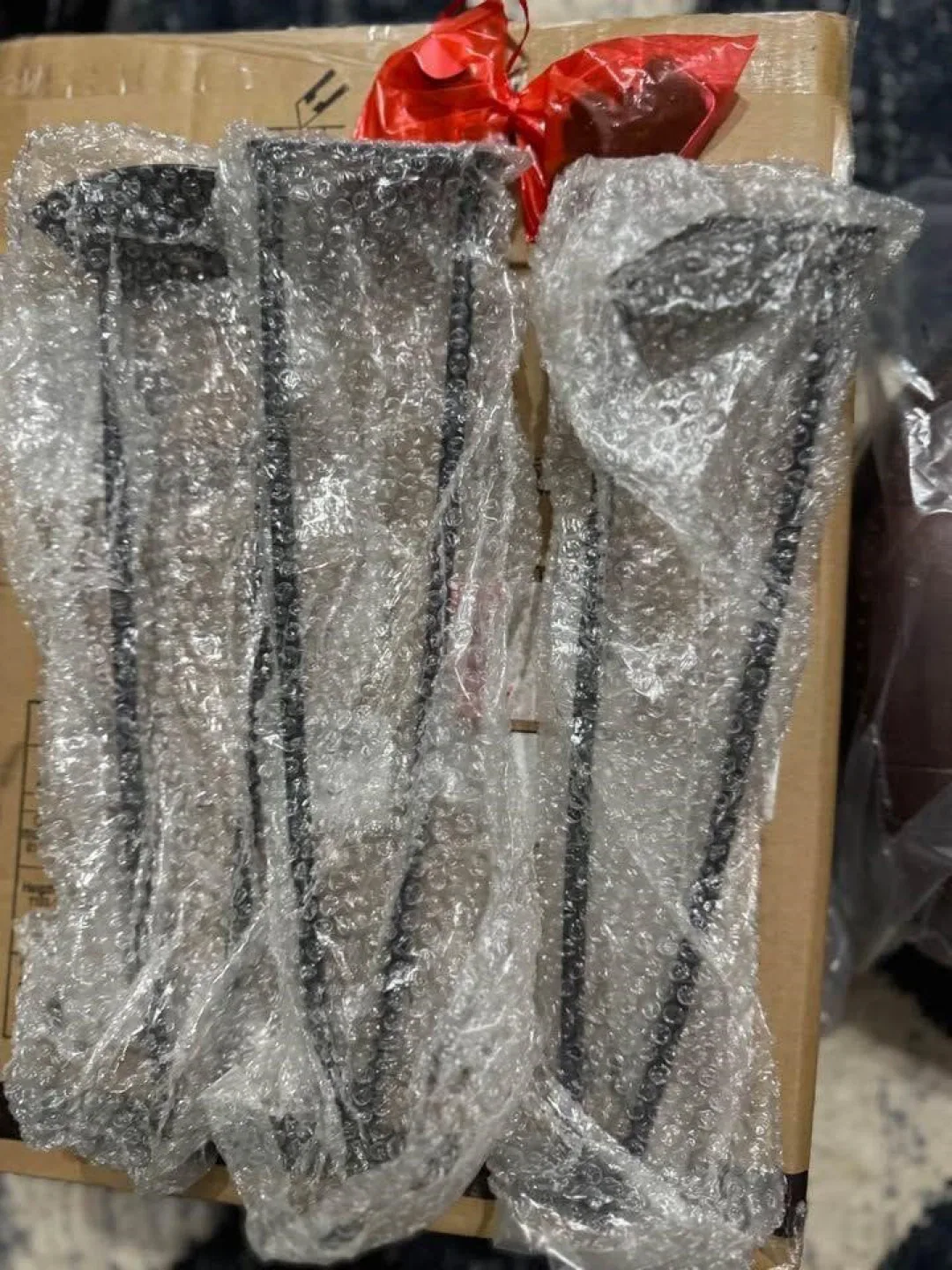 Brown Faux Leather Round Ottoman Stool image indicator(6)