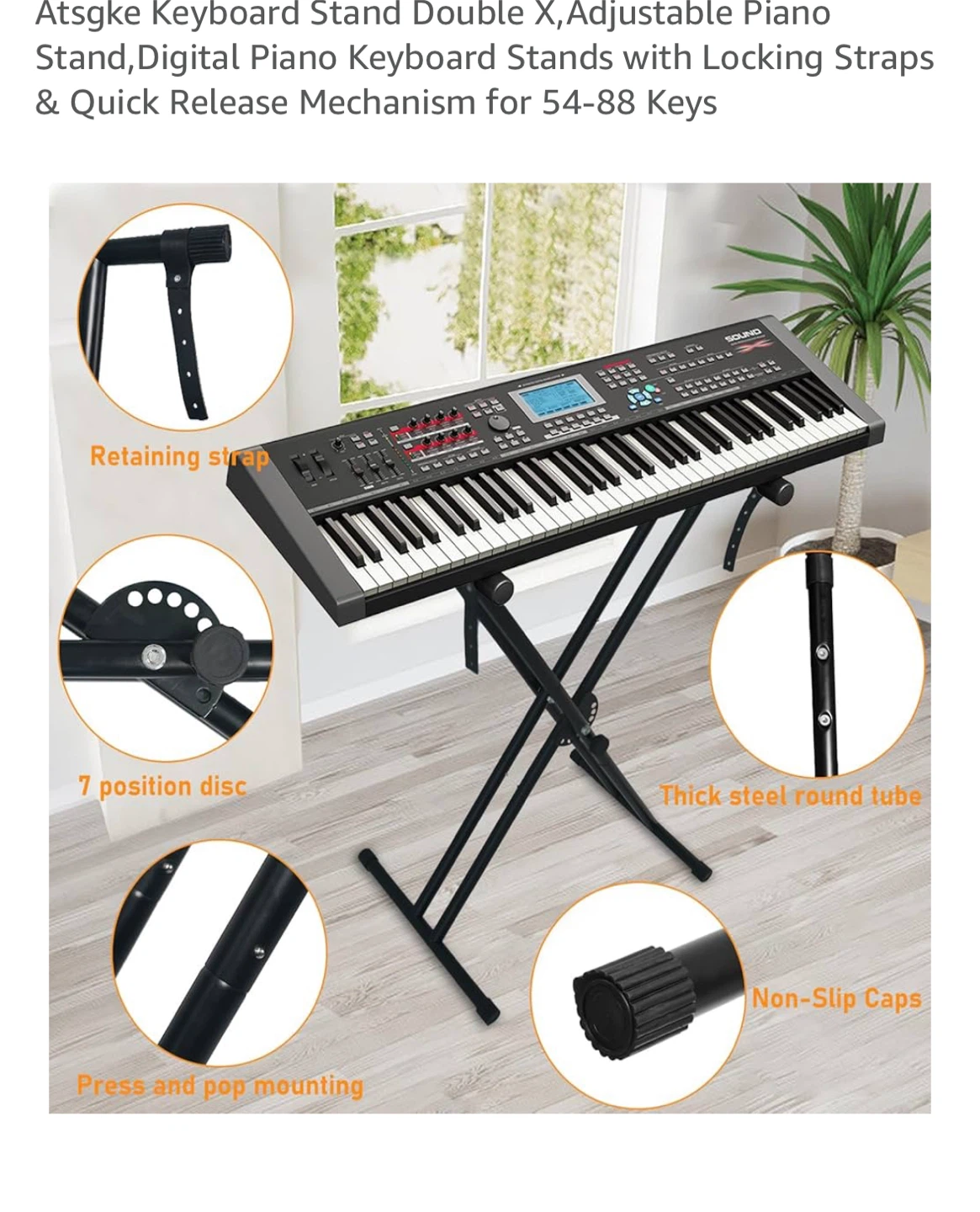 Atsgke Keyboard Stand Double X, Adjustable - photo 5