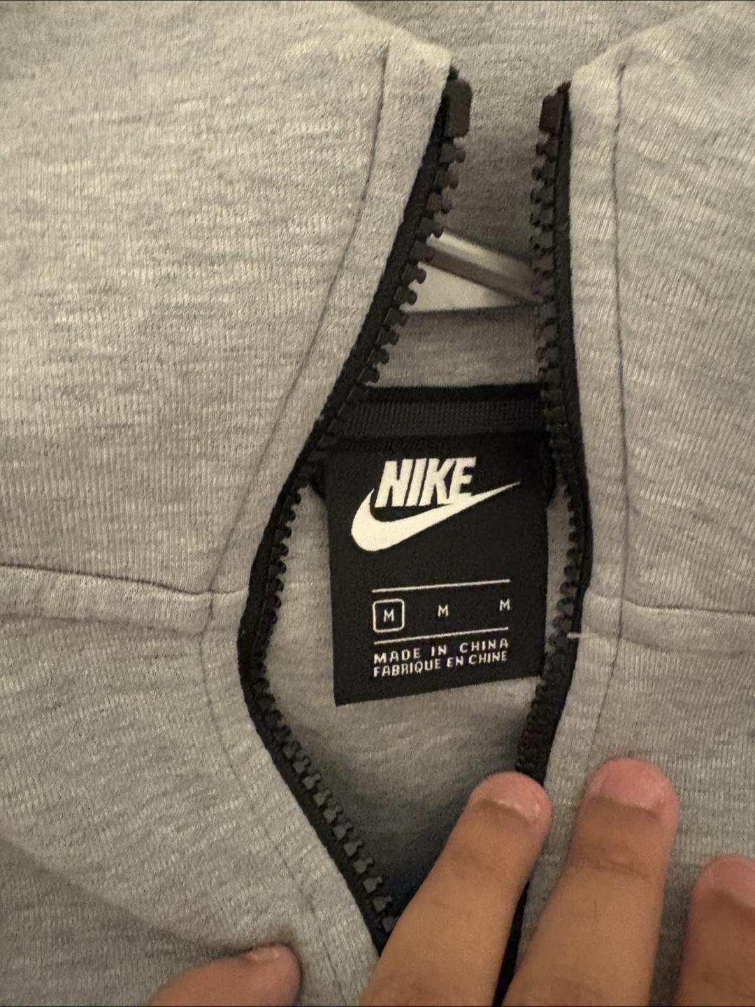 Nike Grey Tech Fleece Hoodie - Size M - photo 2