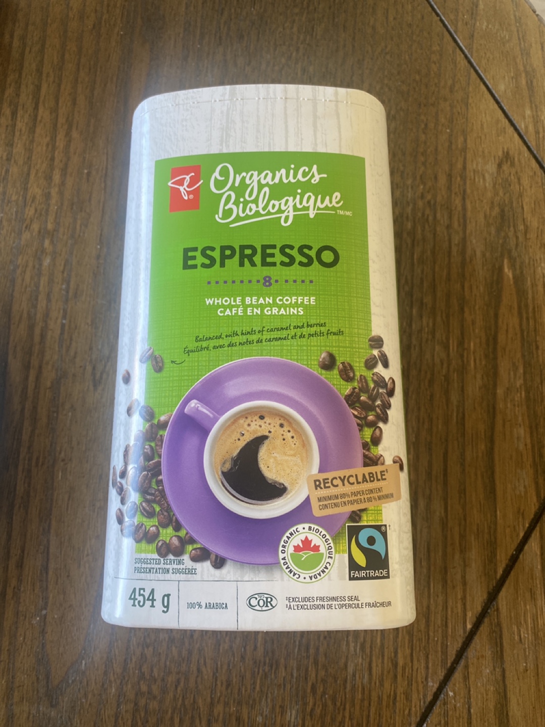 PC Organics Biologique Espresso Whole Bean Coffee