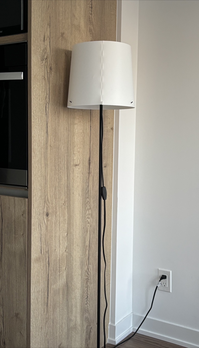 IKEA Floor Lamp (light bulb included) - White Shade, Black Stand