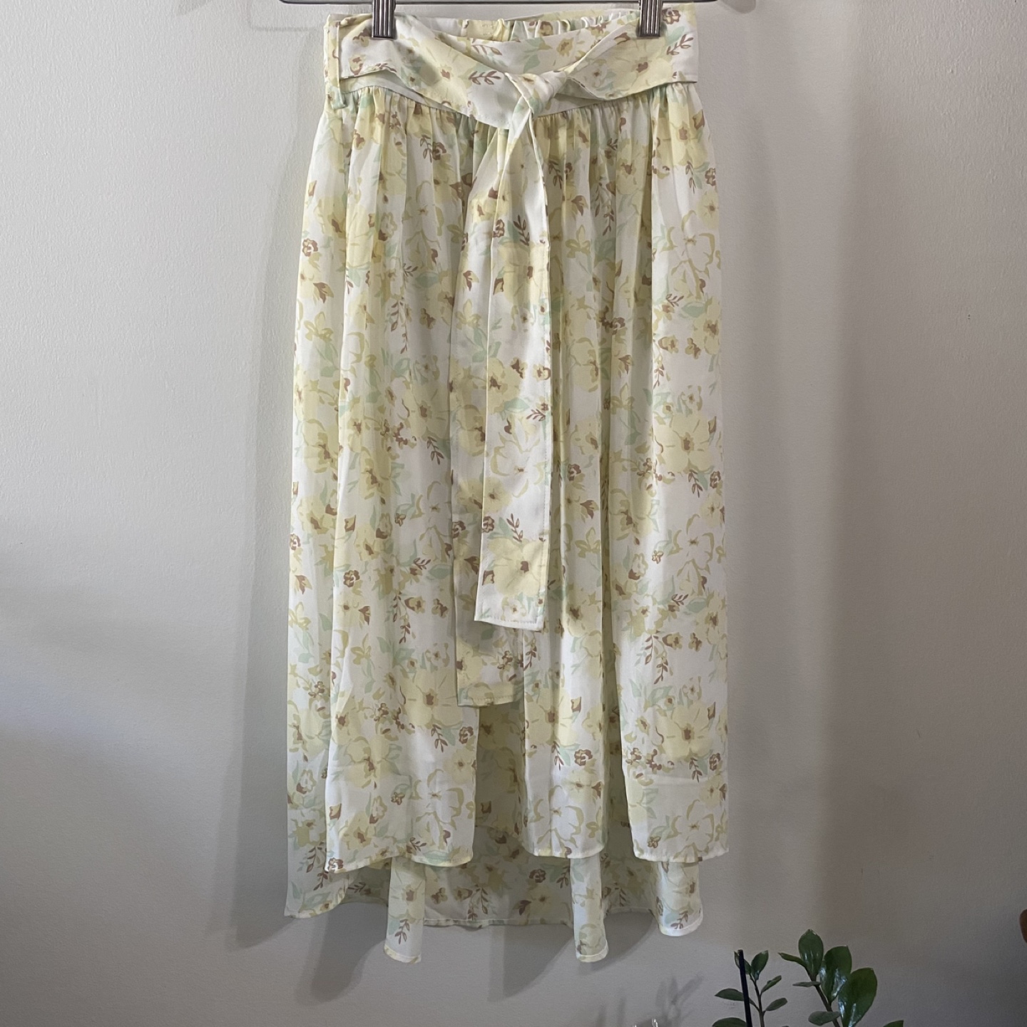 Floral Print High-Low Skirt