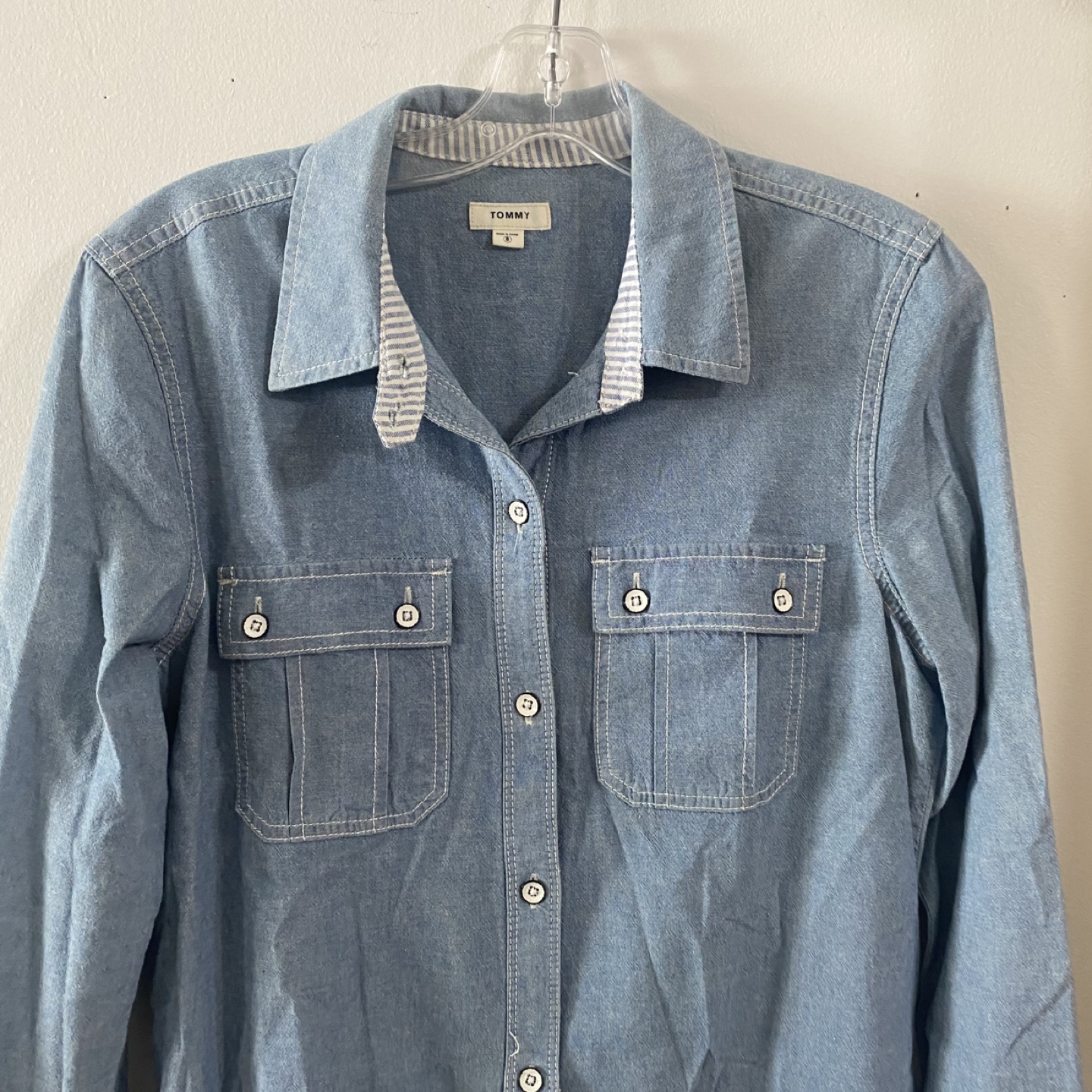 Tommy Denim Shirt Dress - Size 8 - photo 3