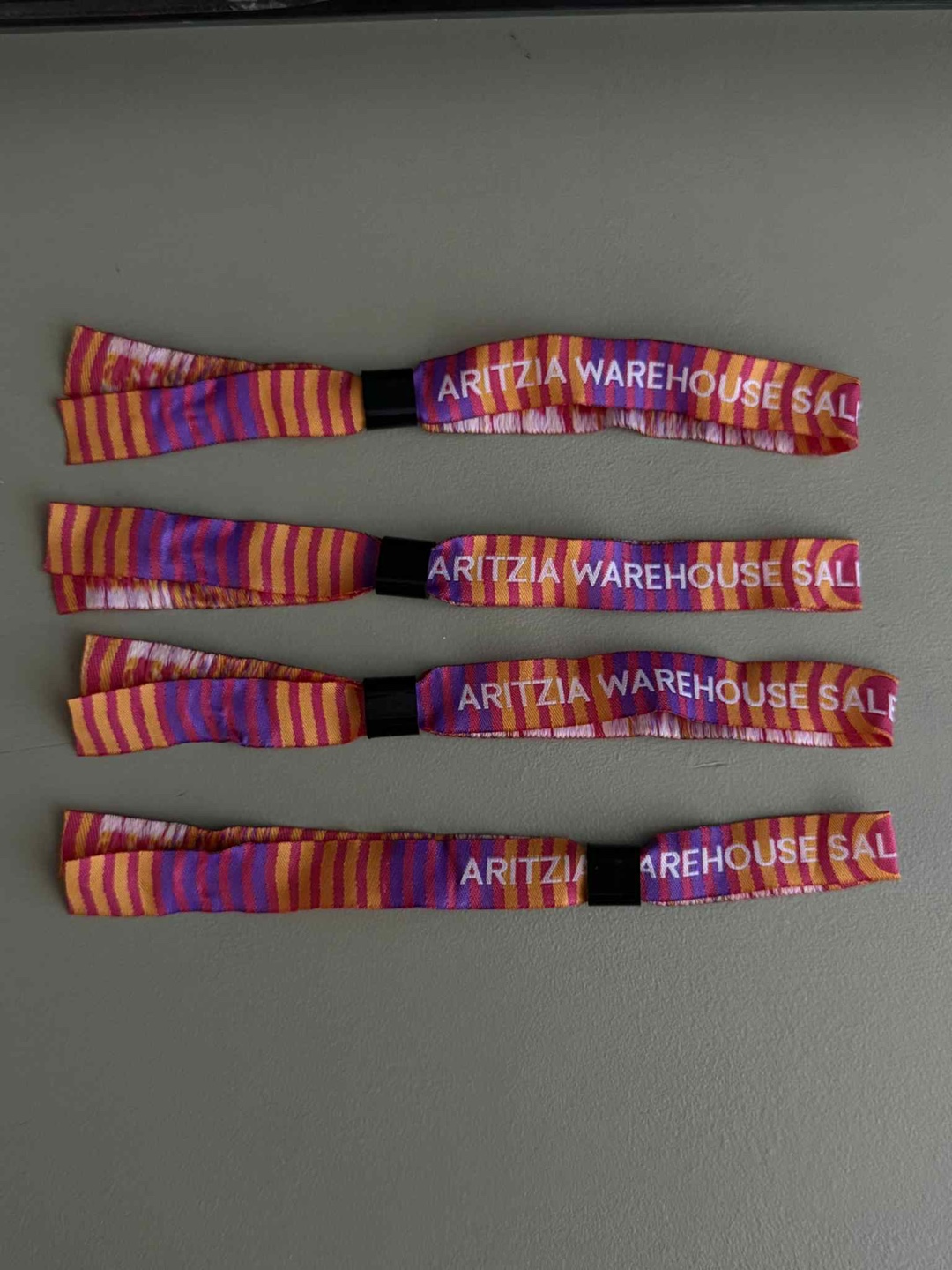 Aritzia Warehouse Sale Wristbands