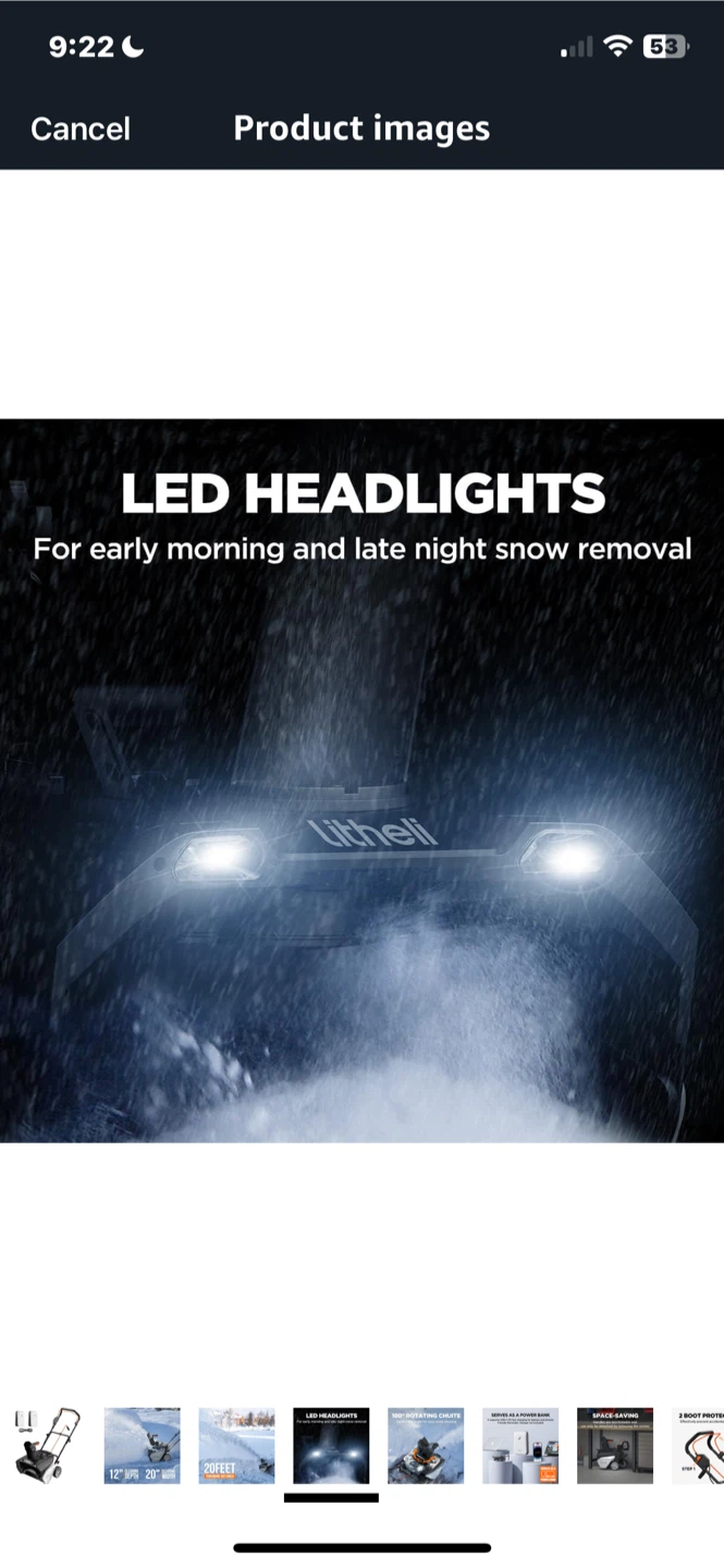 Litheli Brushless Snow Blower - photo 3
