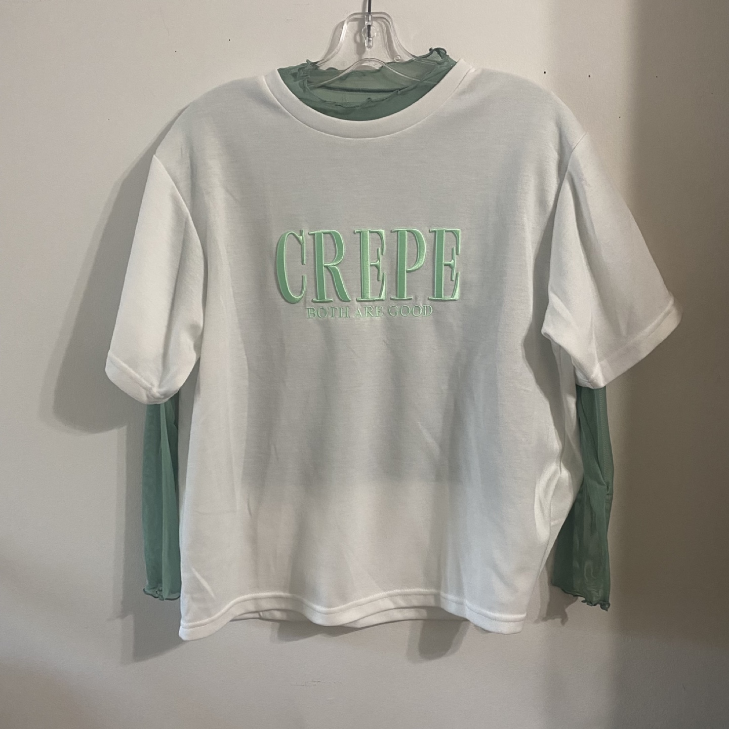 Api Crepe White & Green Layered Tee