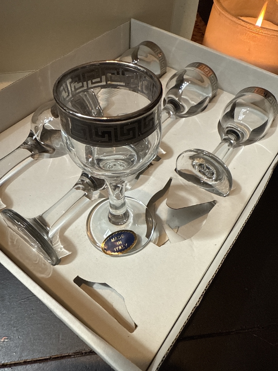 Vintage Greek Key Cordial Glasses, Set of 6 - photo 5