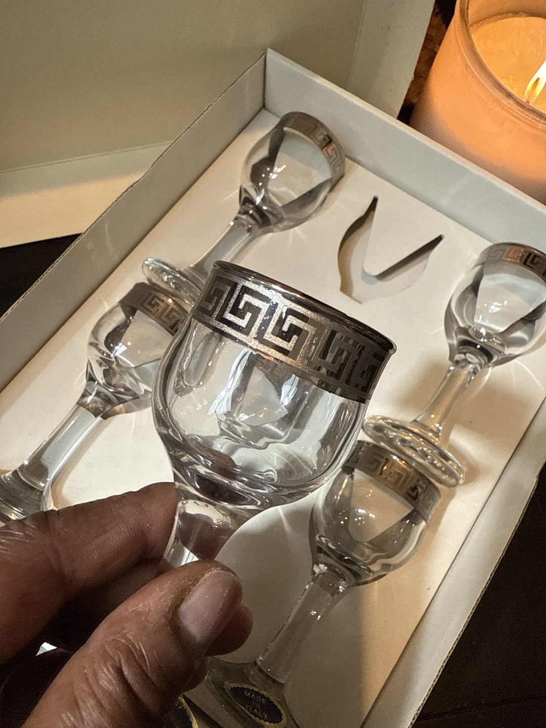 Vintage Greek Key Cordial Glasses, Set of 6 - photo 4
