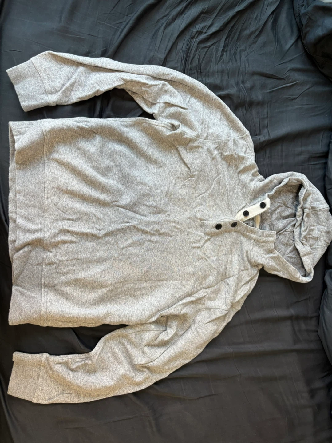 Gray Denver Hayes Quarter Button Hoodie (M)