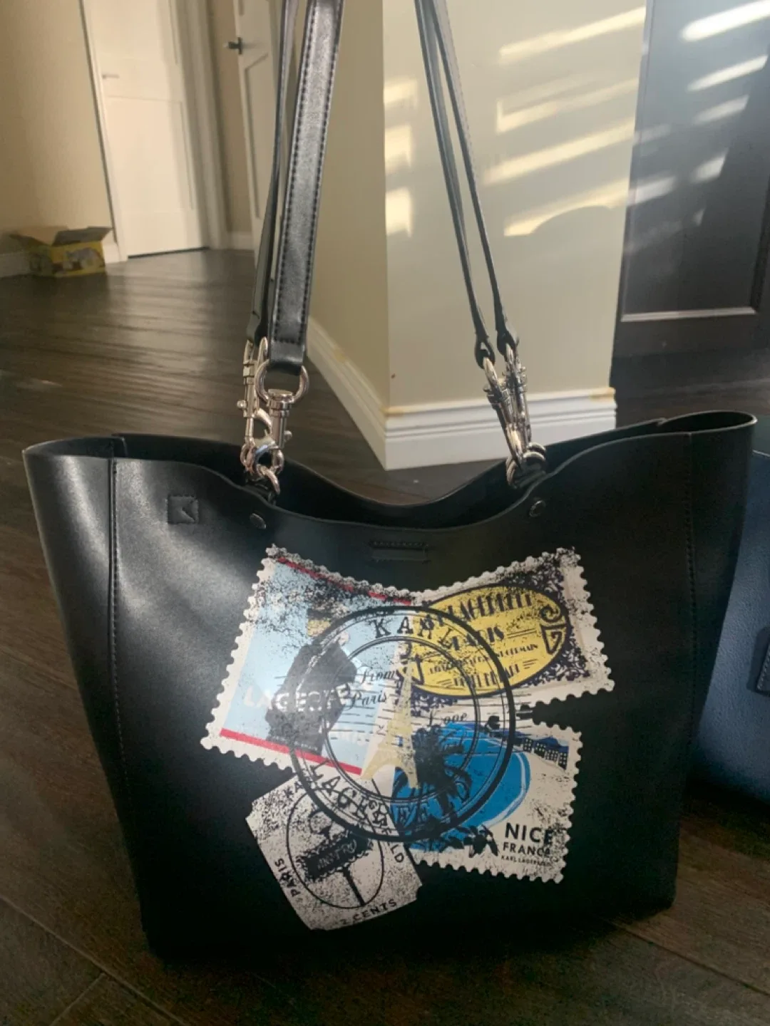 Karl Lagerfeld Paris Black Tote Bag thumbnail