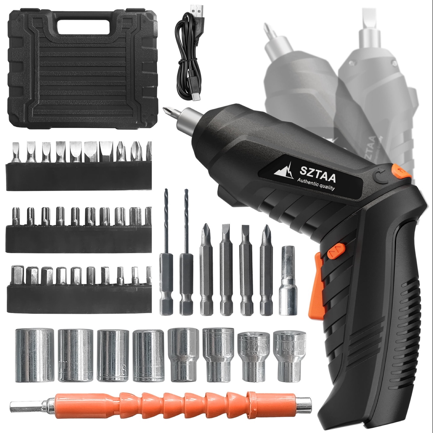 SZTAA 2-in-1 Rotatable Handle Electric Screwdriver