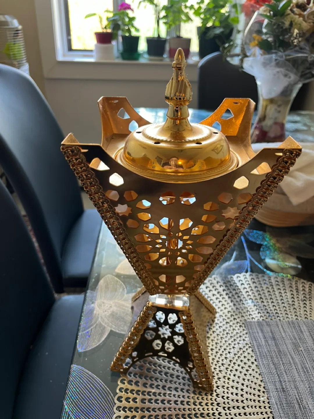 Gold-toned Decorative Incense Burner image indicator(2)