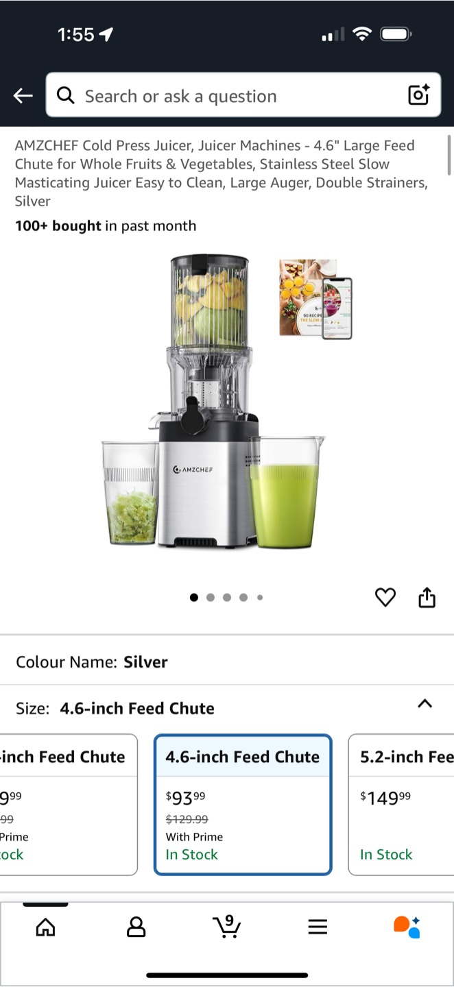 NEW AMZCHEF Cold Press Juicer - Silver - photo 3