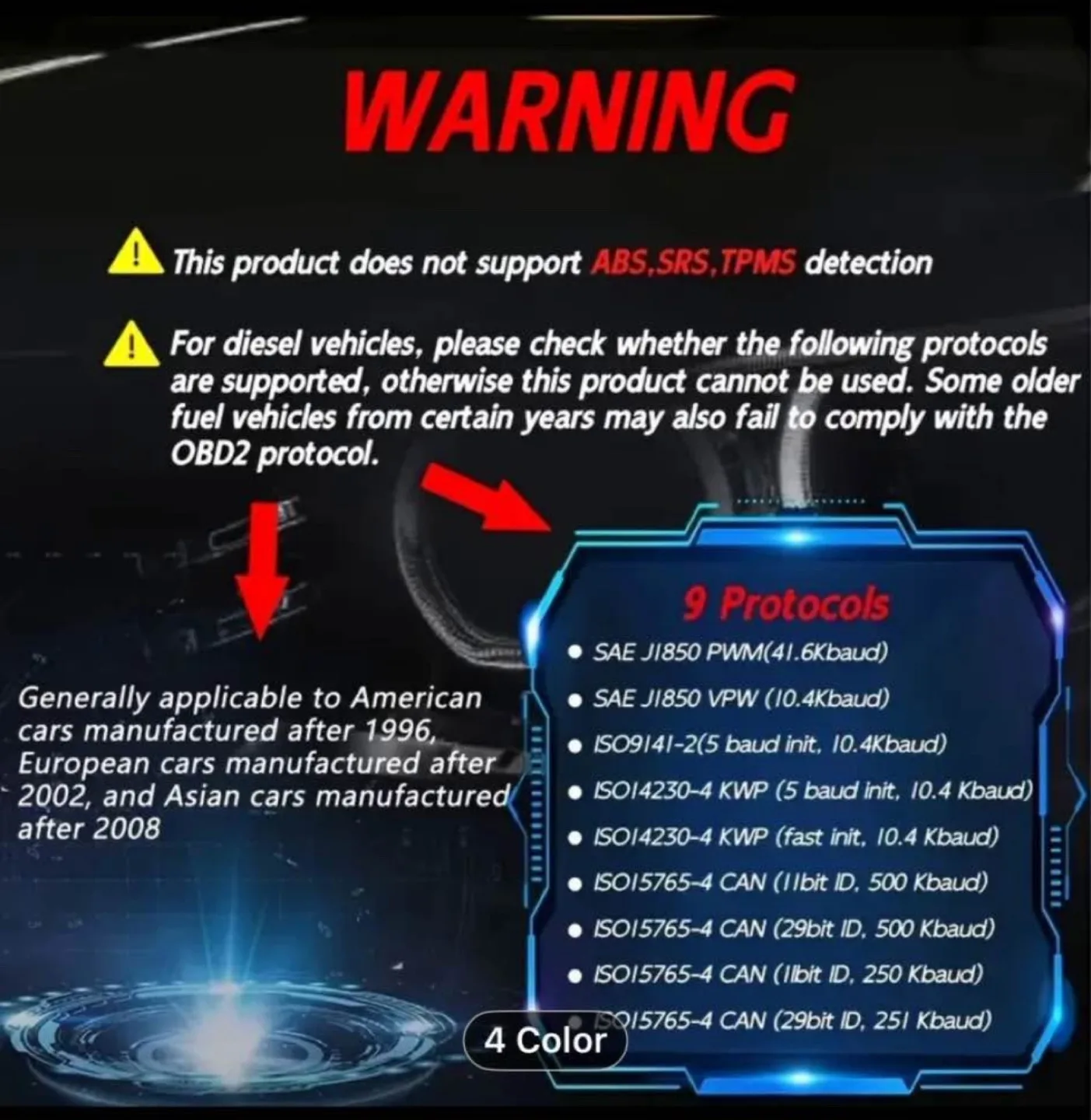 OBD Powered OBD2 Car Scanner V100 image indicator(3)