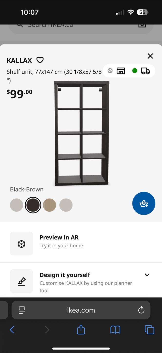 Bundle 2 IKEA Kallax Shelf Unit - Black-Brown - photo 4