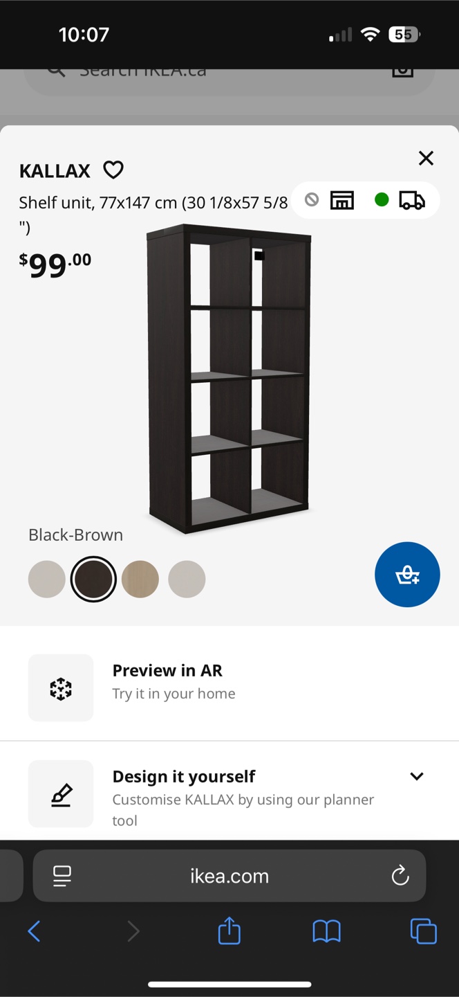 Bundle 2 IKEA Kallax Shelf Unit - Black-Brown - photo 3