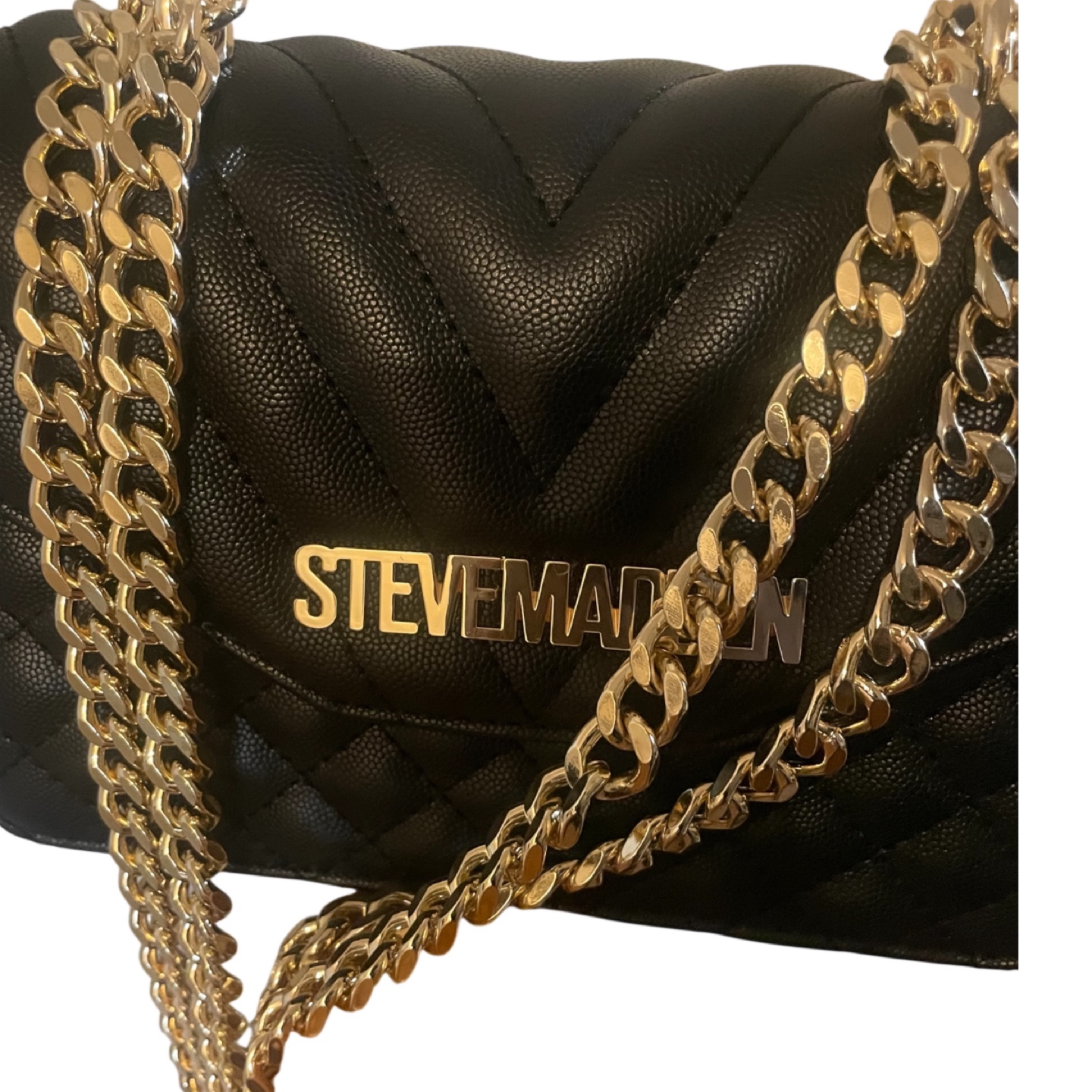 Steve Madden Black Quilted Crossbody Bag