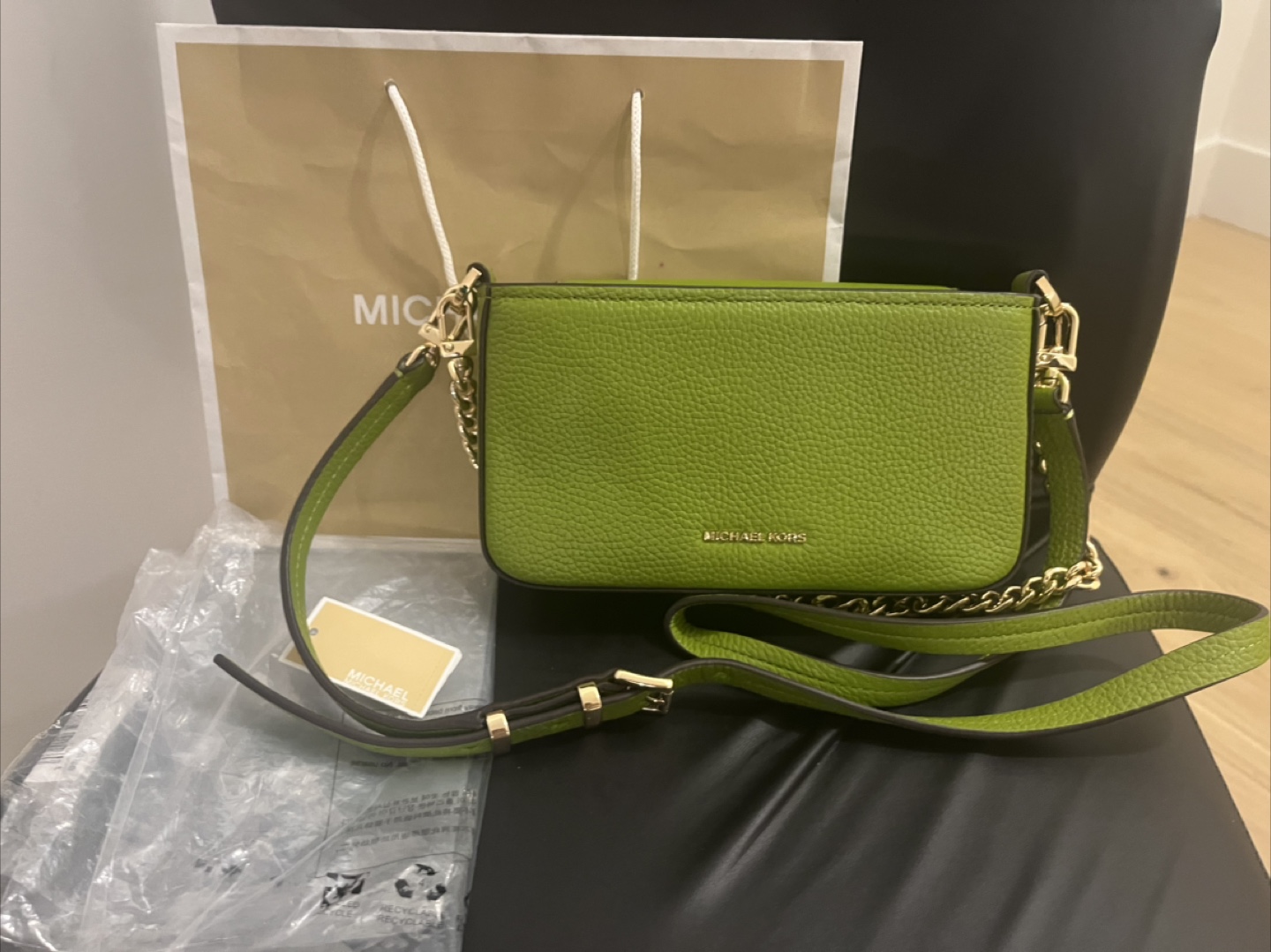 Brand new Michael Kors cross shoulder bag (Meadow Green)