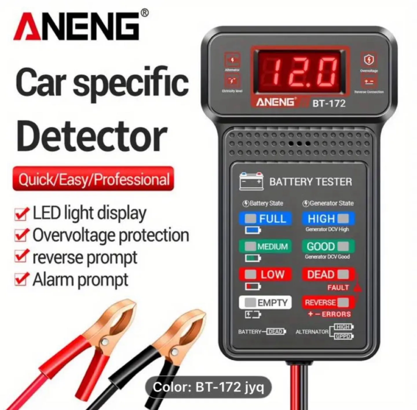 ANENG BT-172 12V Car Battery Tester with LED Display image indicator(4)
