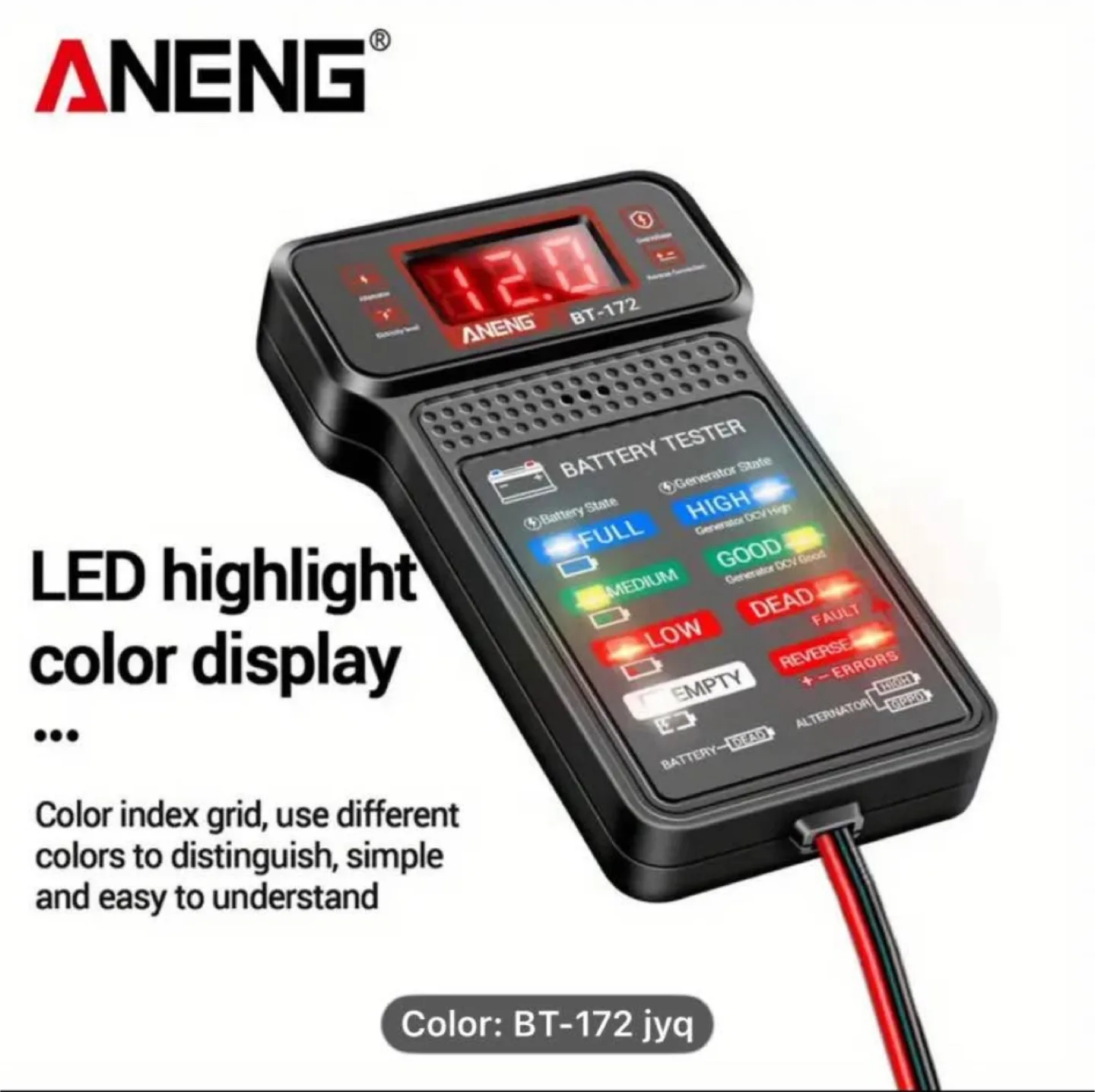 ANENG BT-172 12V Car Battery Tester with LED Display image indicator(5)