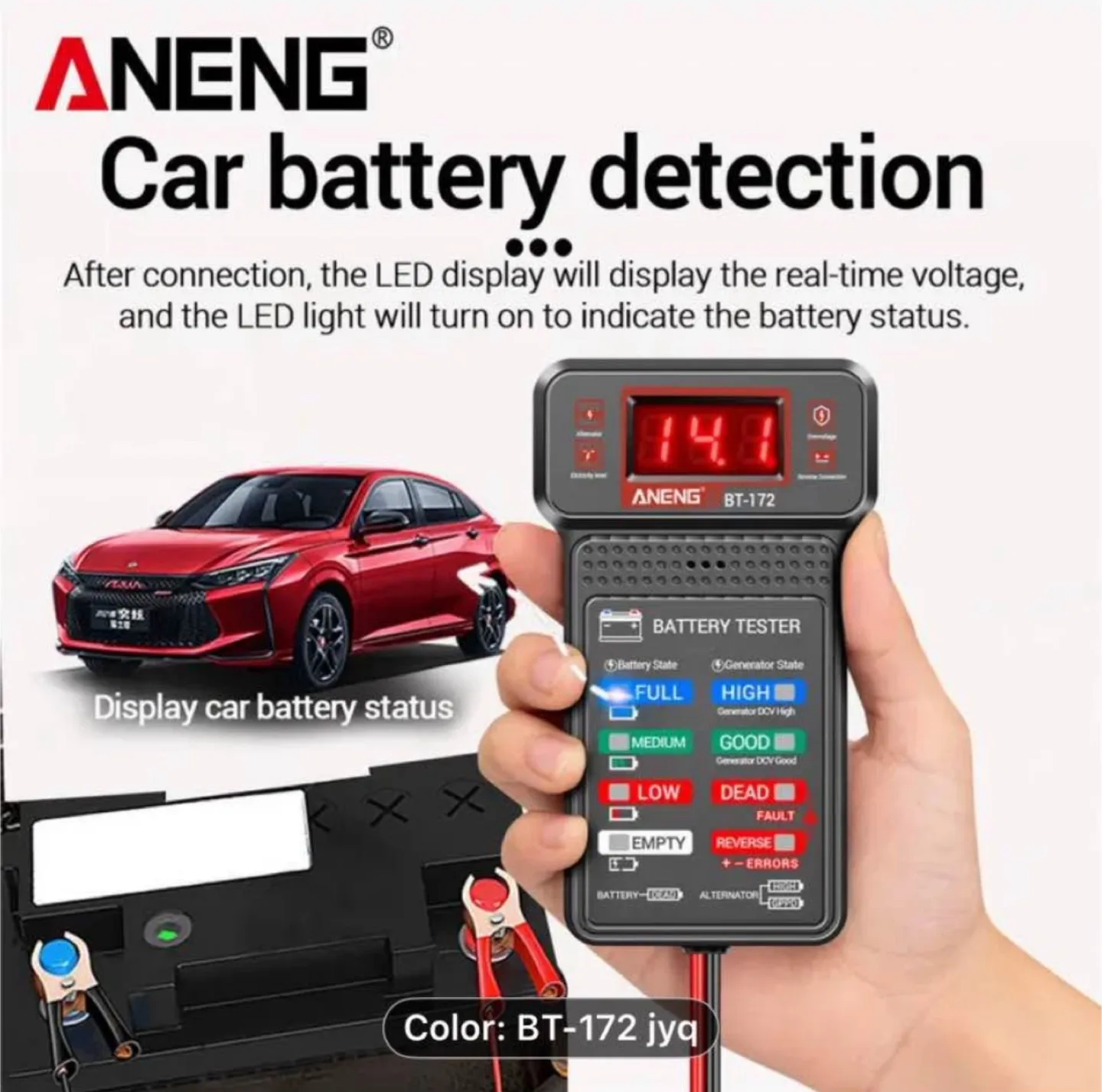ANENG BT-172 12V Car Battery Tester with LED Display image indicator(8)