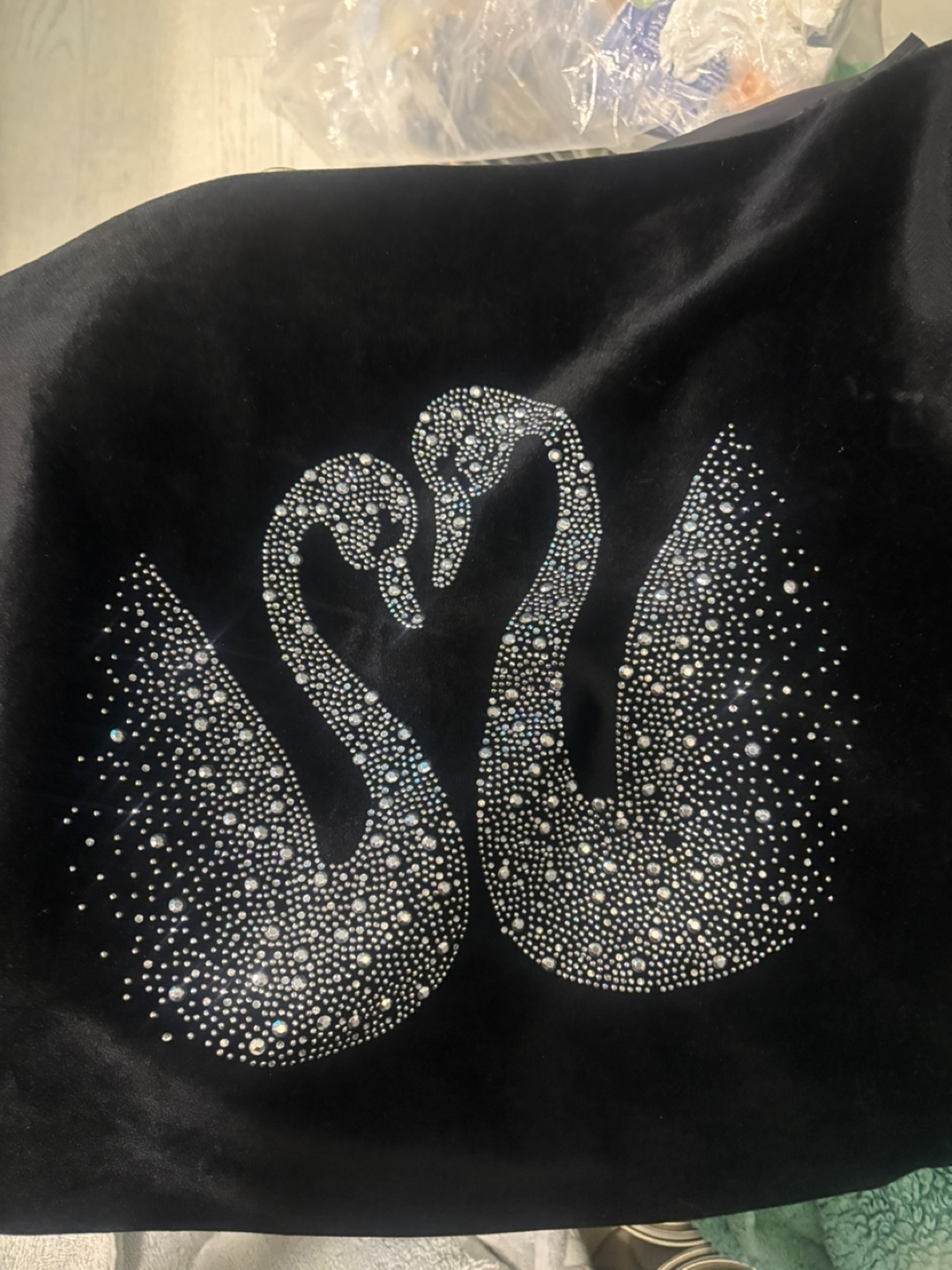 Black Velvet Swan Design Top