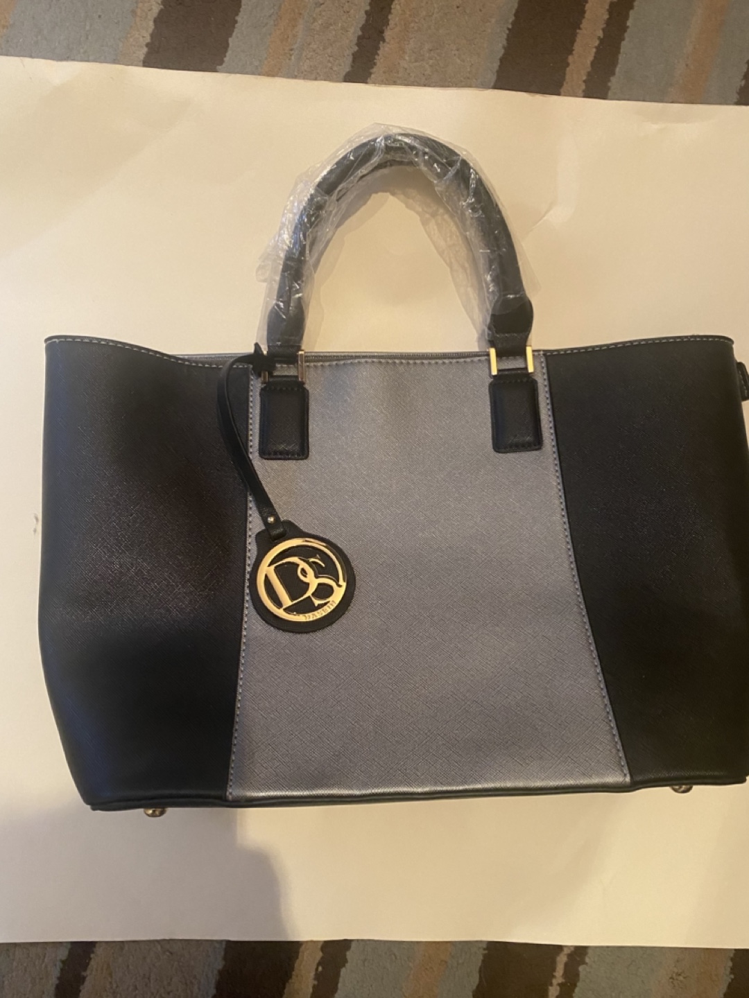 Dasein Black & Silver Satchel with Strap
