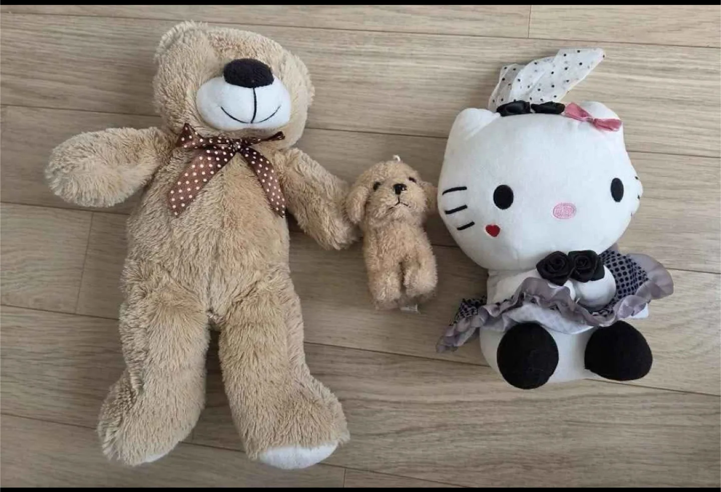 Assorted Plush Toys - Bear, Dog, Hello Kitty