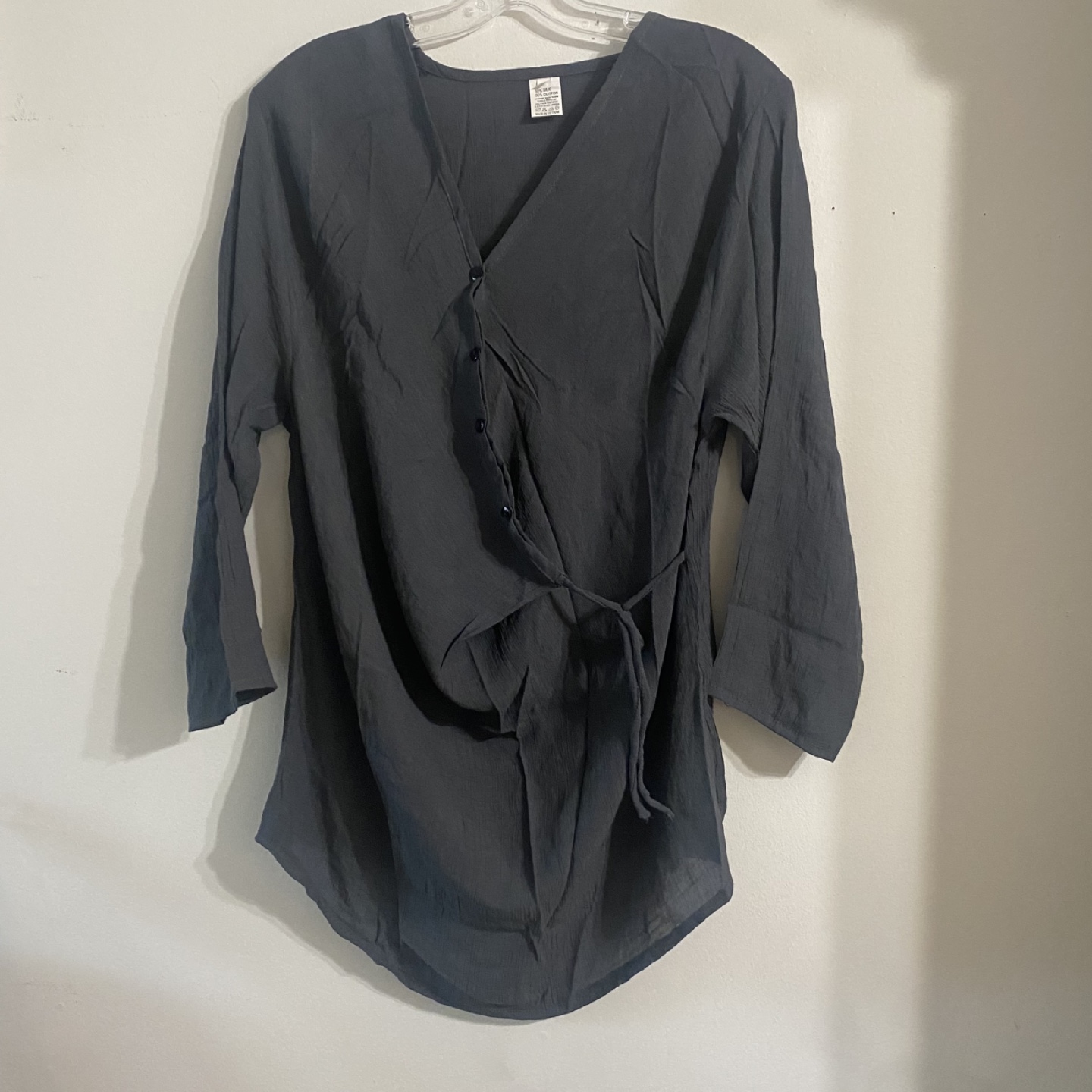 Silk Cotton Blend Blouse - Size L