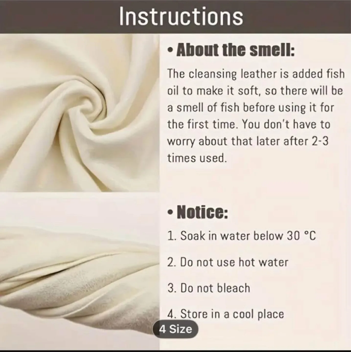 1pc31.5'' x 20''/ 20'' x 16'' Chamois Car Care Cleaning image indicator(5)