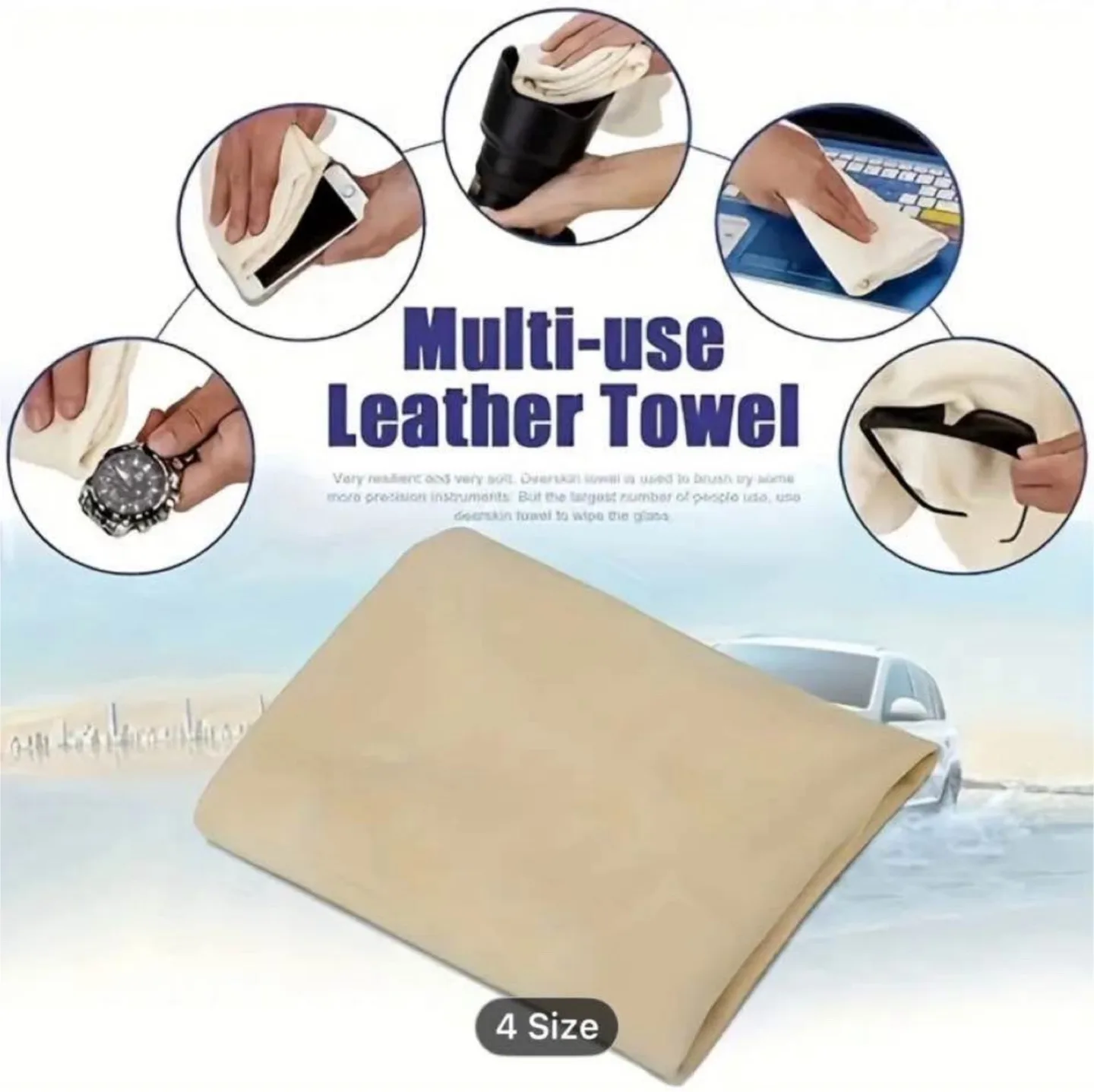 1pc31.5'' x 20''/ 20'' x 16'' Chamois Car Care Cleaning image indicator(8)