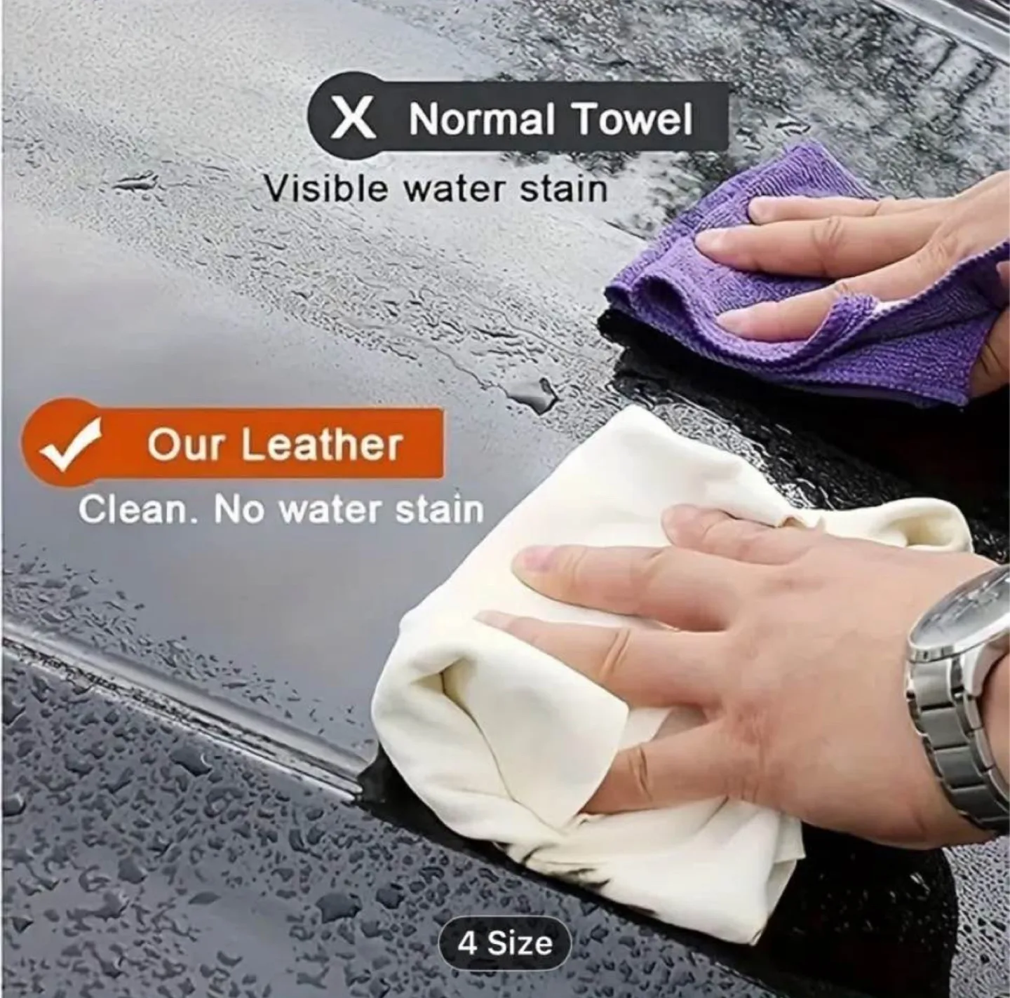 1pc31.5'' x 20''/ 20'' x 16'' Chamois Car Care Cleaning image indicator(9)