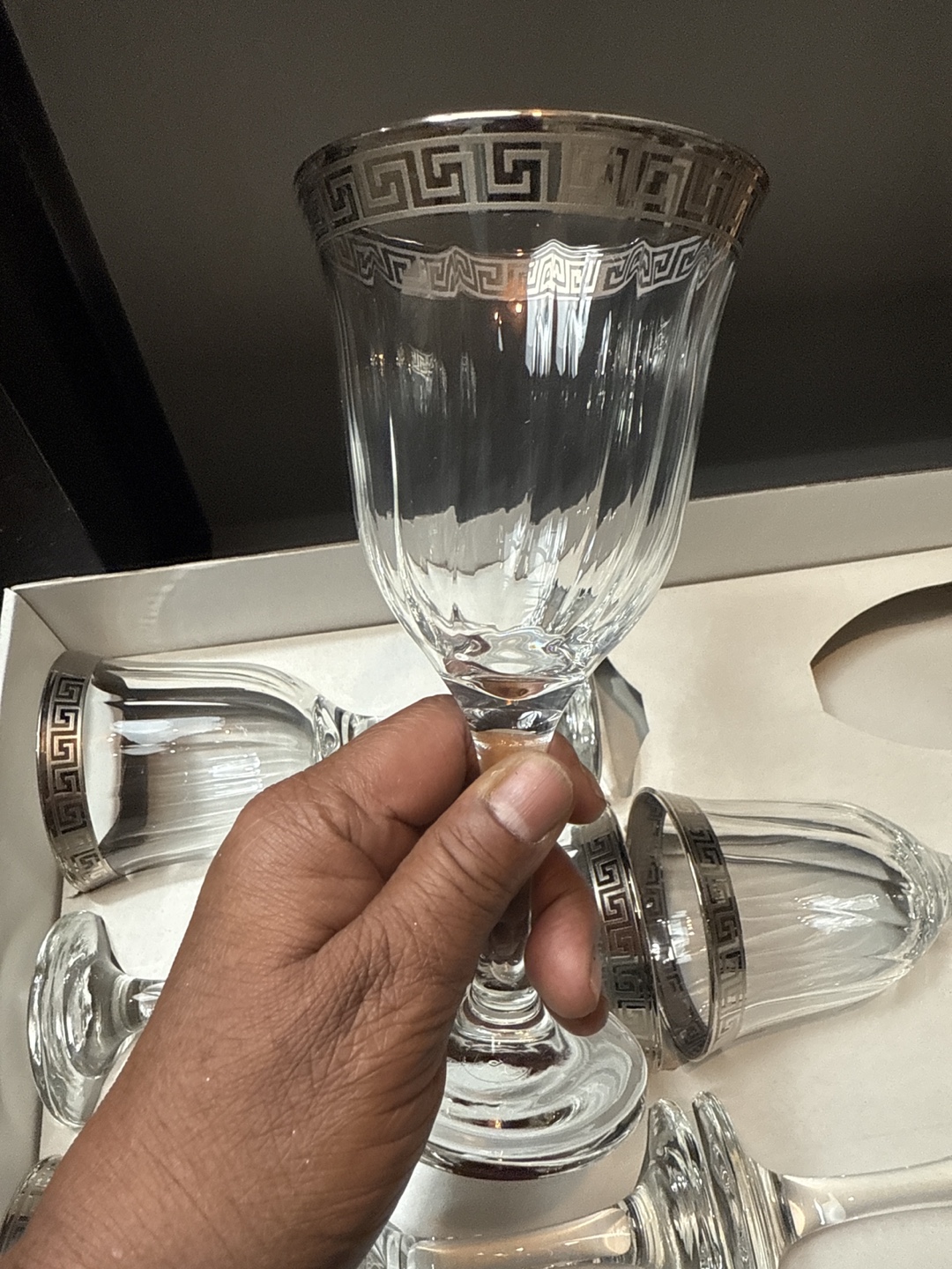 Set of 6 Silver Trimmed Wine Glasses - photo 4